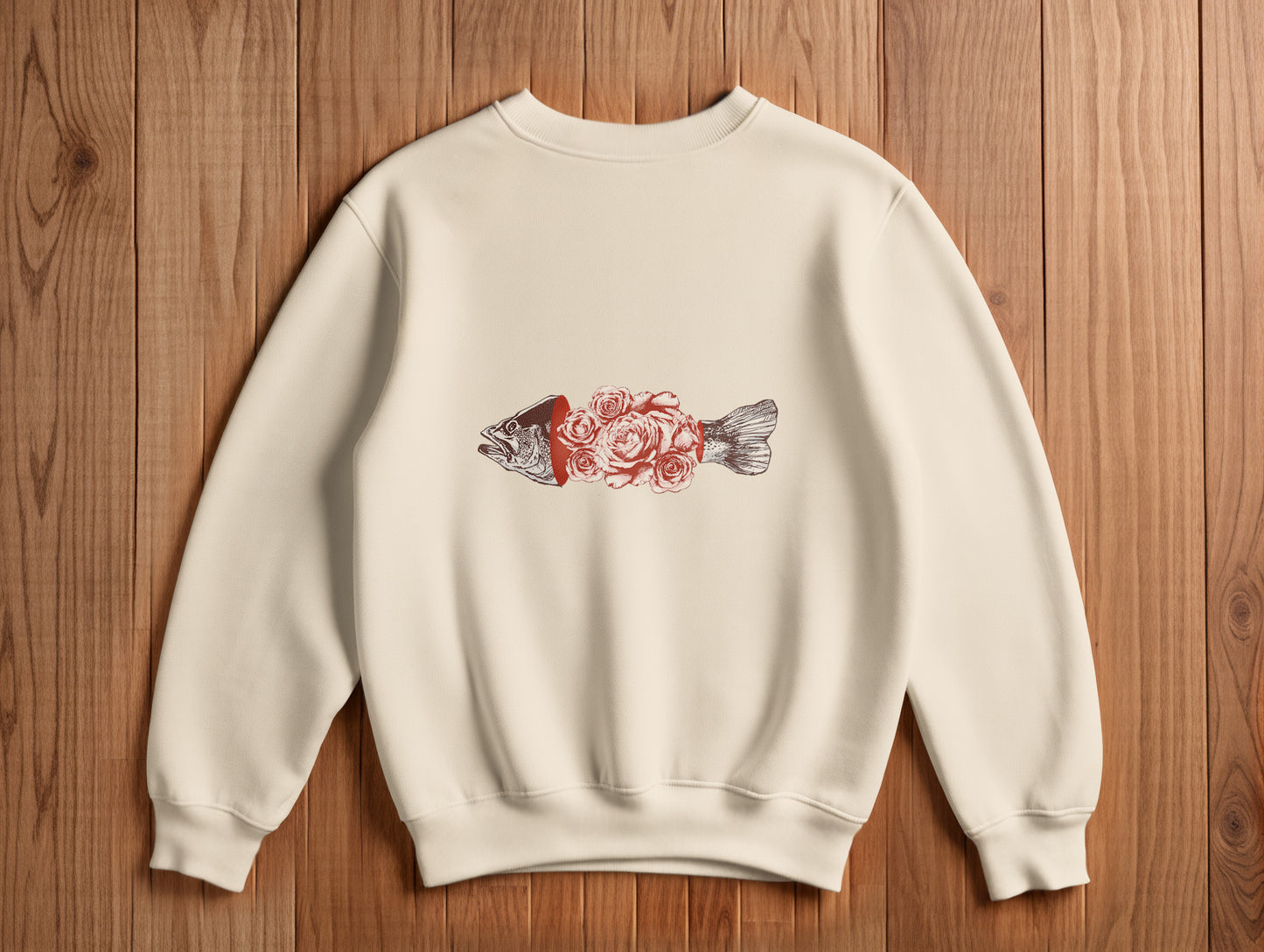 Fish & Rose It's 545 Sweatshirt (Renk: Siyah-Ekru) (545SWT0022)