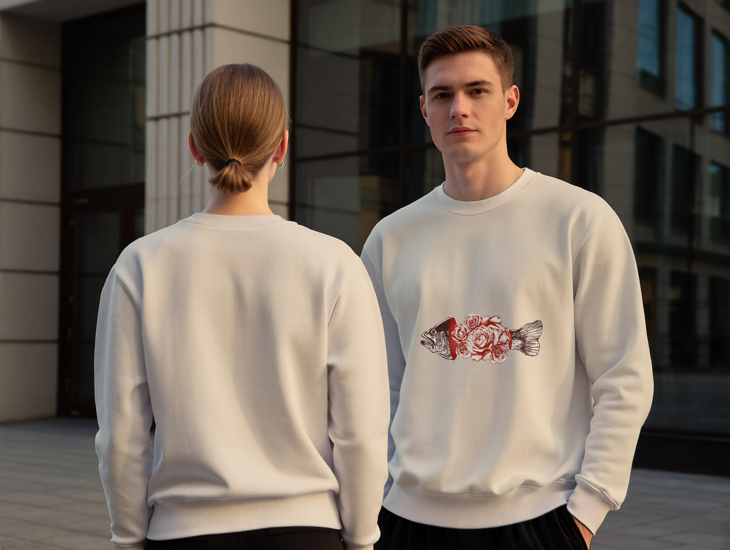 Fish & Rose It's 545 Sweatshirt (Renk: Siyah-Ekru) (545SWT0022)