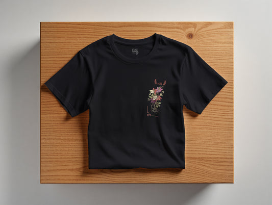 Flower it's 545 Over Size T-Shirt (Tişört) (Renk: Siyah-Beyaz) (545TSHO0003)