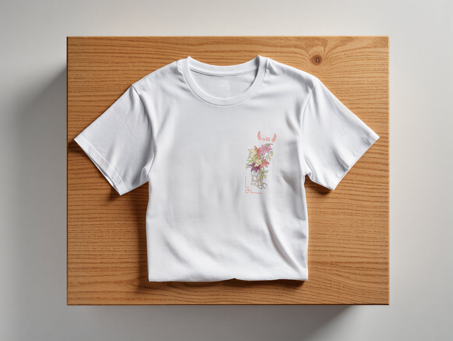 Flower it's 545 Over Size T-Shirt (Tişört) (Renk: Siyah-Beyaz) (545TSHO0003)