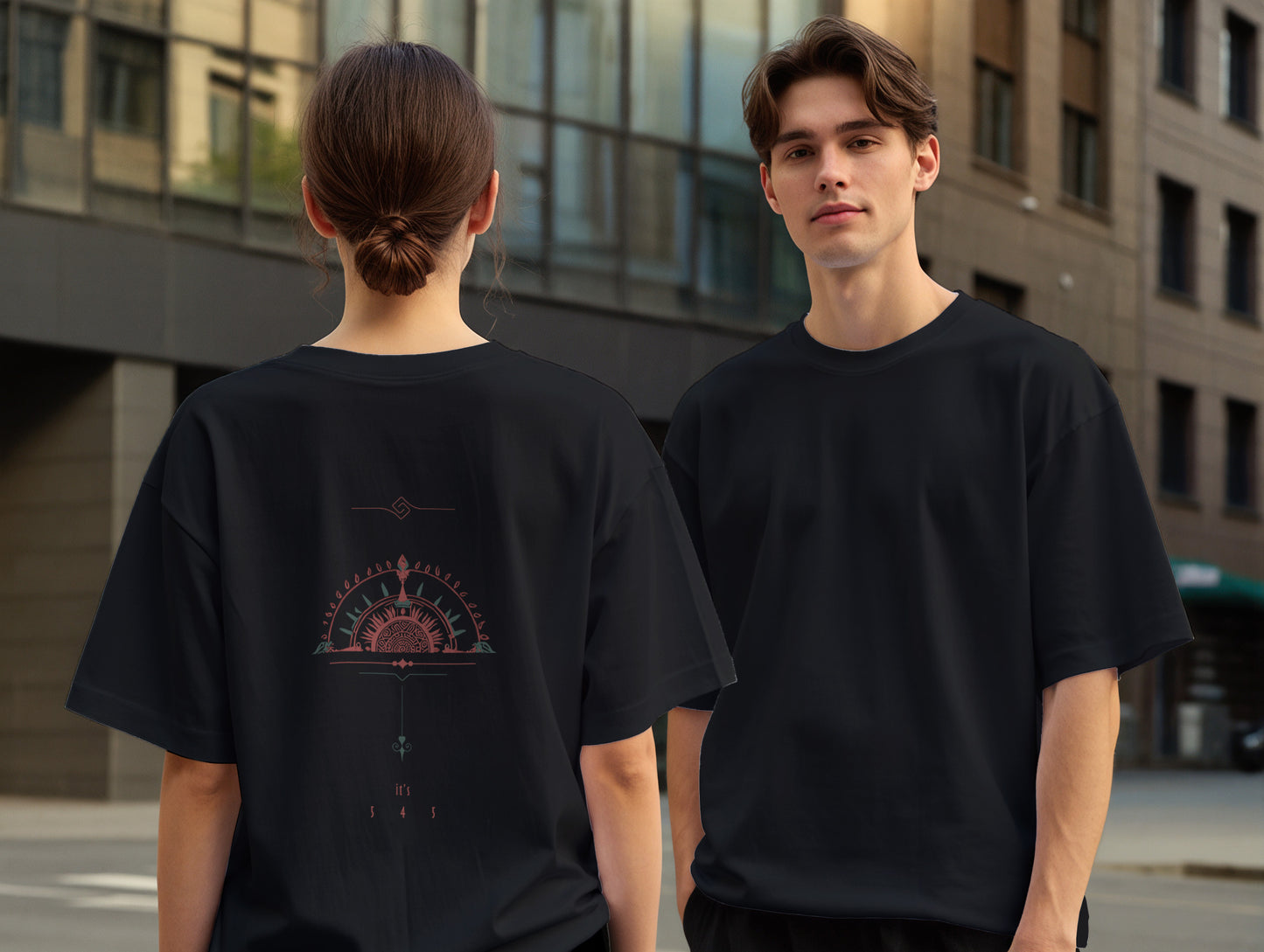 Sun it's 545 Over Size T-Shirt (Tişört) (Renk: Siyah-Beyaz) (545TSHO0005)