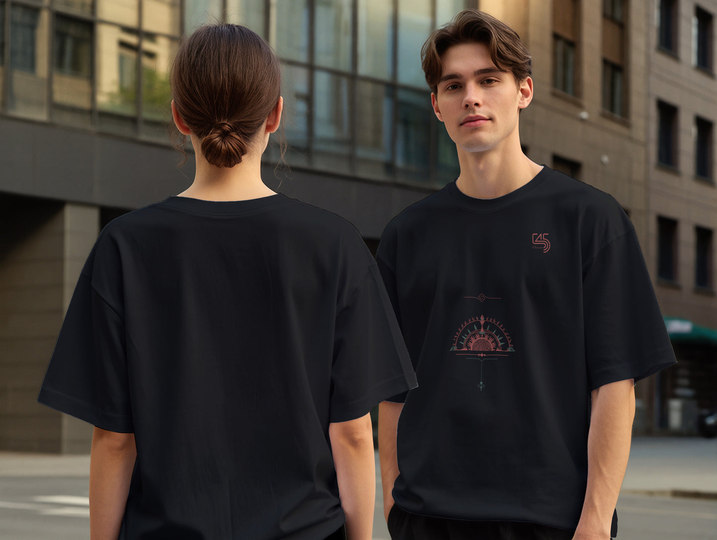 Sun it's 545 Over Size T-Shirt (Tişört) (Renk: Siyah-Beyaz) (545TSHO0005)