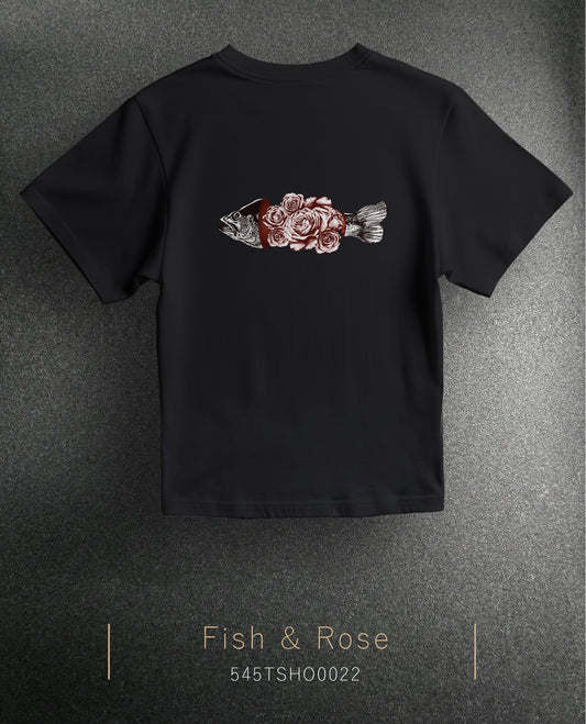 Fish & Rose Over Size T-Shirt (Tişört) 2 Renk