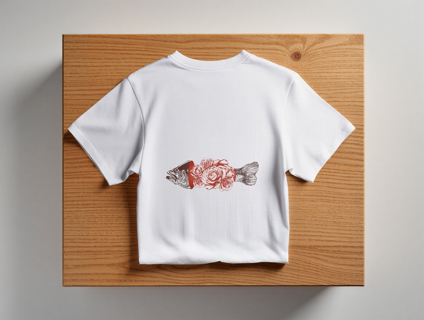 Fish & Rose it's 545 Over Size T-Shirt (Tişört) (Renk: Siyah-Beyaz) (545TSHO0022)