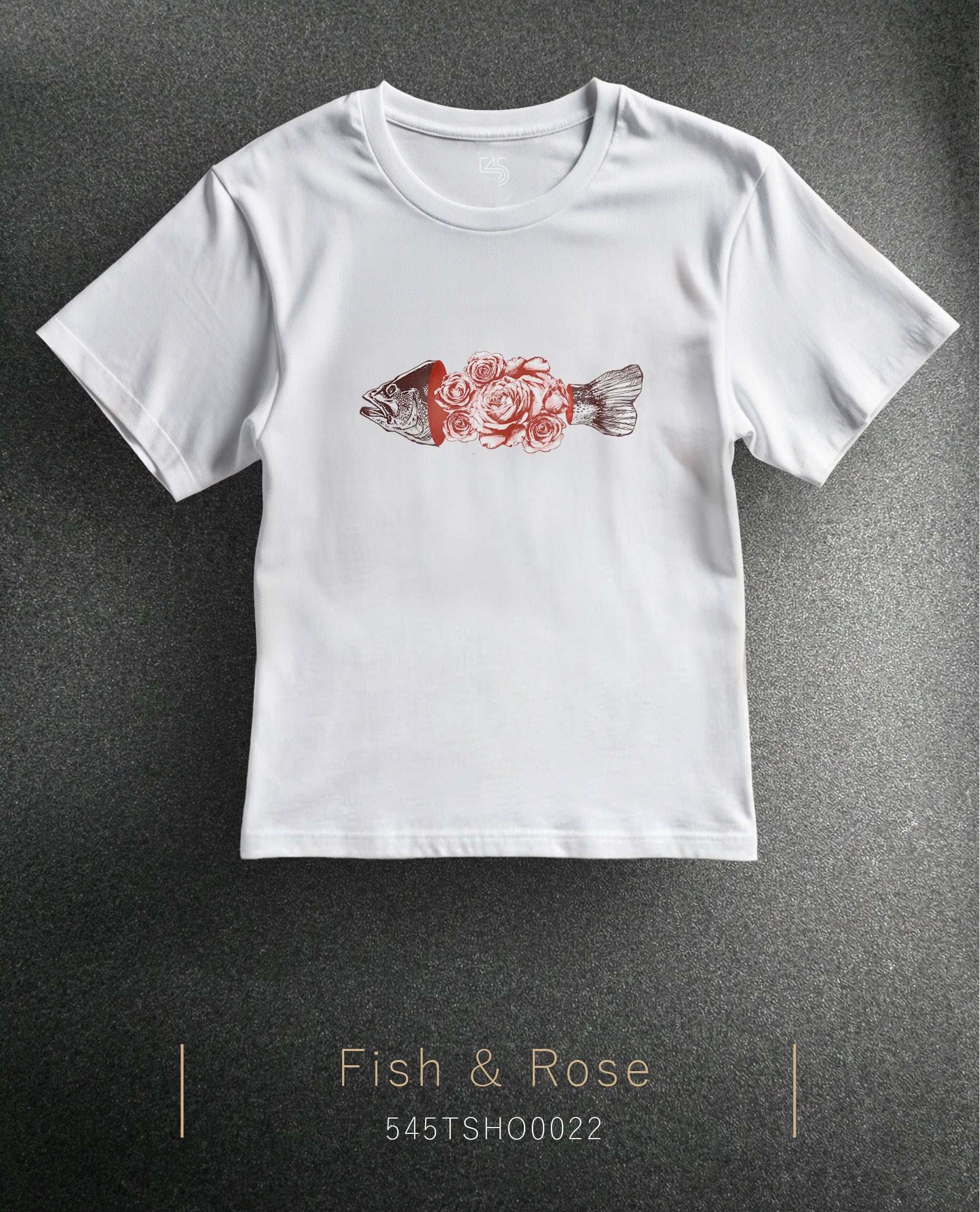 Fish & Rose Over Size T-Shirt (Tişört) 2 Renk