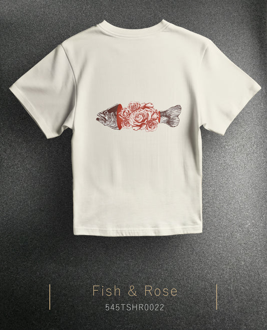 Fish & Rose Regular Size T-Shirt (Tişört) 7 Renk