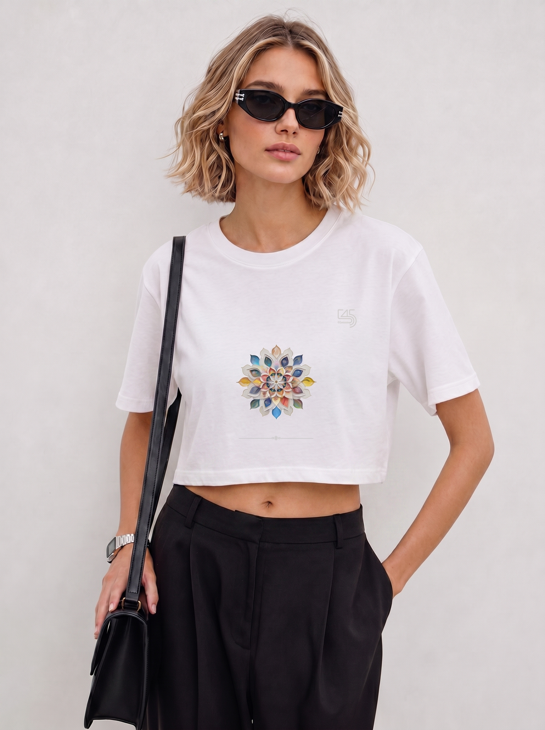 Lotus Mandala Crop Size T-Shirt (Tişört) 5 Renk