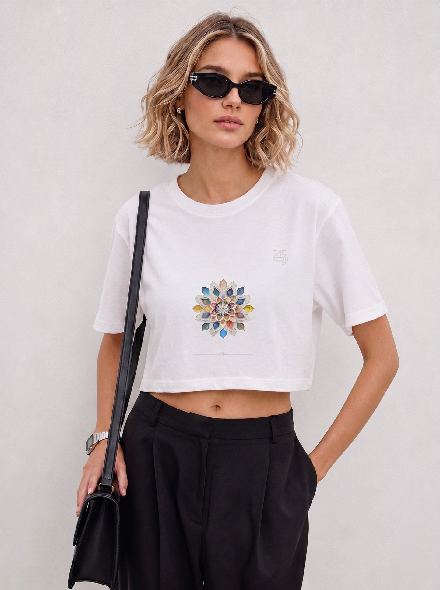 Lotus Mandala Crop Size T-Shirt (Tişört) 5 Renk