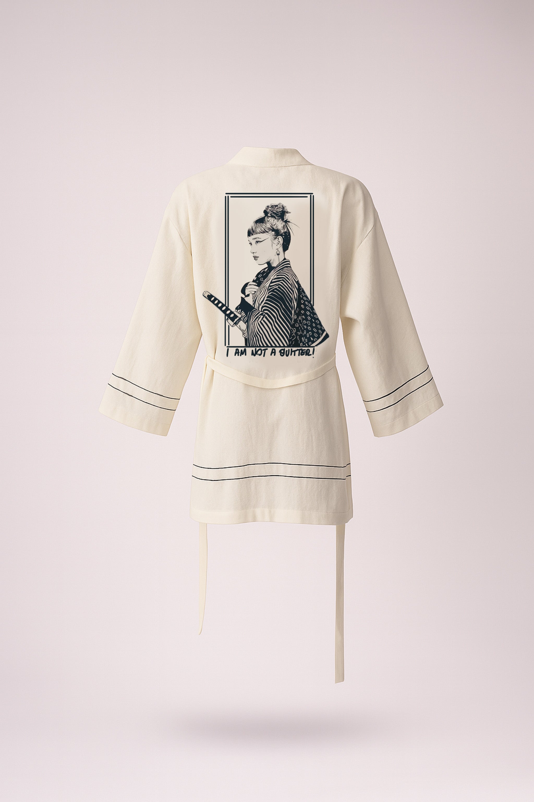 Sharp Silence ( "I Am Not a Quitter" serisi ) Keten Kimono