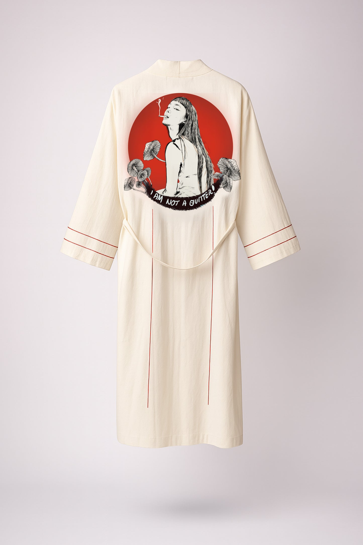 No Quit  ( "I Am Not a Quitter" serisi ) Keten Kimono